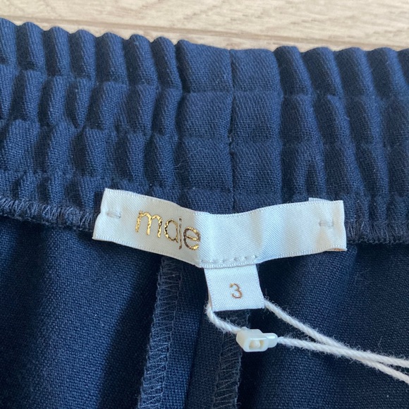 Maje Navy pant with snaps along side. - Picture 5 of 8